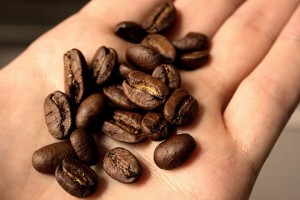 coffee beans on hand