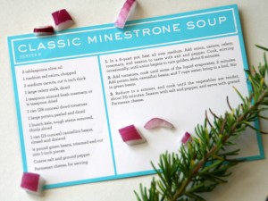 Martha Stewart Minestrone Soup recipe card