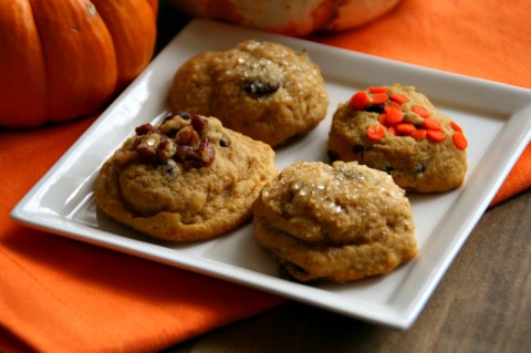 Pumpkin Chocolate Chip Cookies on ShockinglyDelicious