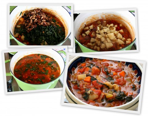 Making Minestrone Soup collage