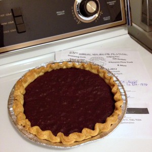 pie cooling on washing machine -- Malibu Pie Contest 2012