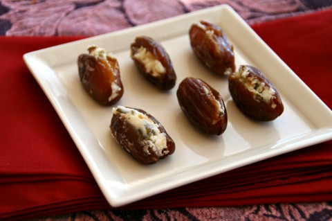 Dates Stuffed with Chile Chevre. Recipe here: https://www.shockinglydelicious.com/?p=10482
