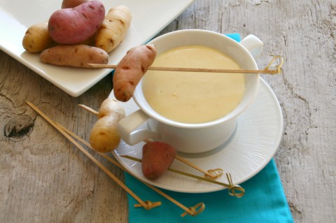 Fingerling Potatoes and Fondue. Recipe here: https://www.shockinglydelicious.com/?p=11008