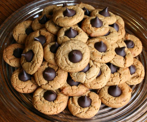 Peanut Butter Cookies with Chocolate Kisses