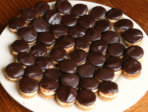 Hazelnut Shortbread with Custard and Ganache