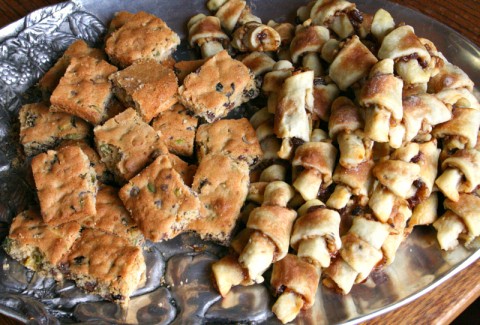 Cranberry Pistachio Blondies and Rugelach