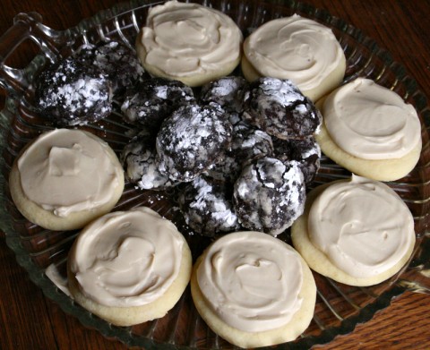 Butter Cookies with Beer and Brown Sugar Buttercream, and Chocolate Stout Crinkles