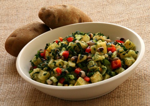 New Year's Hoppin' John Potato Salad on Shockingly Delicious. Recipe here: https://www.shockinglydelicious.com/?p=10840