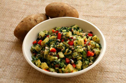 New Year's Hoppin' John Potato Salad on Shockingly Delicious. Recipe here: https://www.shockinglydelicious.com/?p=10840