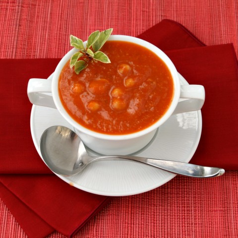 Sweet Tomato, Chickpea and Rosemary Soup on ShockinglyDelicious.com. Recipe: https://www.shockinglydelicious.com/?p=10603