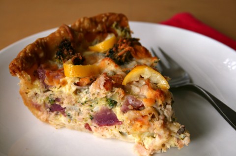 Salmon Quiche with Preserved Lemon on Shockingly Delicious. Recipe: https://www.shockinglydelicious.com/?p=11375