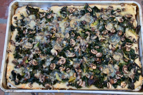 Kale Mushroom Flatbread from 2 Broads Abroad