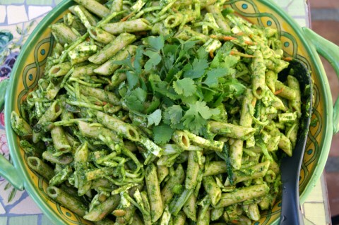 Double Kale Pesto Pasta Salad from Adventures with Nancy Rose