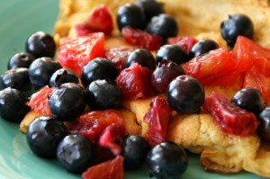 Dutch Baby Oven Pancake with blueberries and blood oranges Dutch Baby Oven Pancake with blueberries and blood oranges