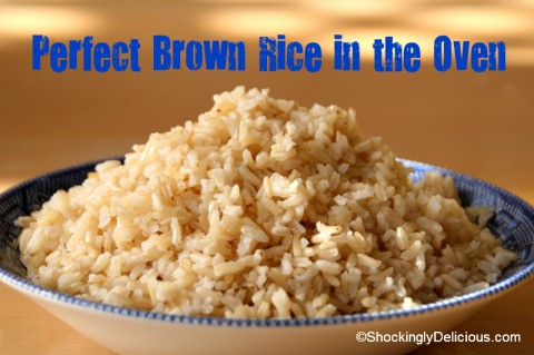 Perfect Brown Rice in the Oven on Shockingly Delicious. Recipe here: https://www.shockinglydelicious.com/?p=11566