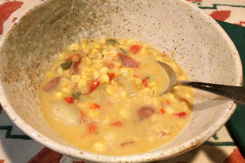 Bacon-Laced Corn Chowder from Fresh Food in a Flash