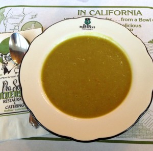Bowl of Andersen's Pea Soup on Shockingly Delicious.