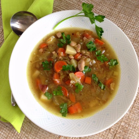 Chicken Soup with Leeks, Onions and Fennel on Shockingly Delicious