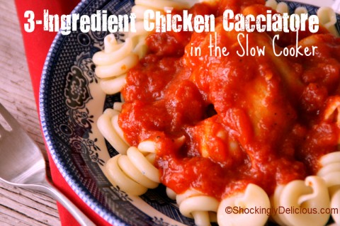 3-Ingredient Chicken Cacciatore in the Slow Cooker Recipe on Shockingly Delicious