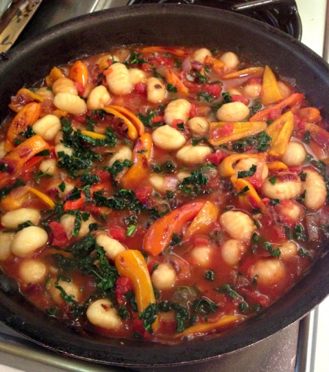 Cheesy Skillet Gnocchi with Kale on Shockingly Delicious