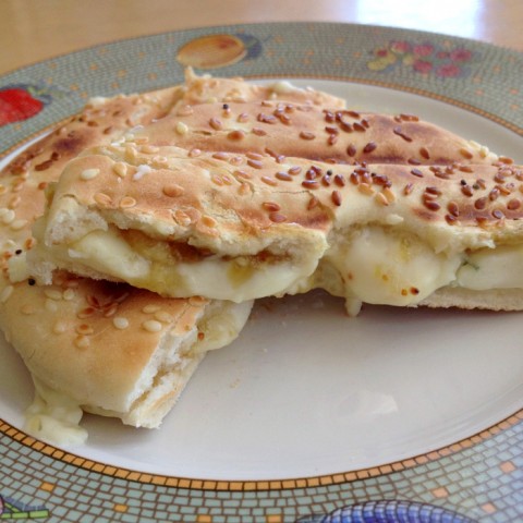 Blue Goat Fig Bagel Panini on Shockingly Delicious