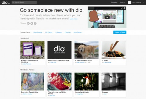 Dio home page