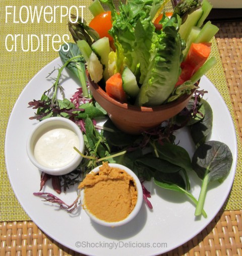 Flowerpot Crudites (Fresh Vegetables) on Shockingly Delicious