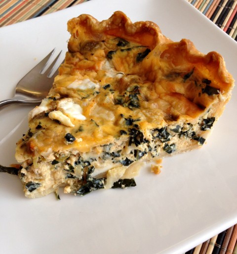 Savory Cheesy Kale Tart with Chiles on Shockingly Delcious