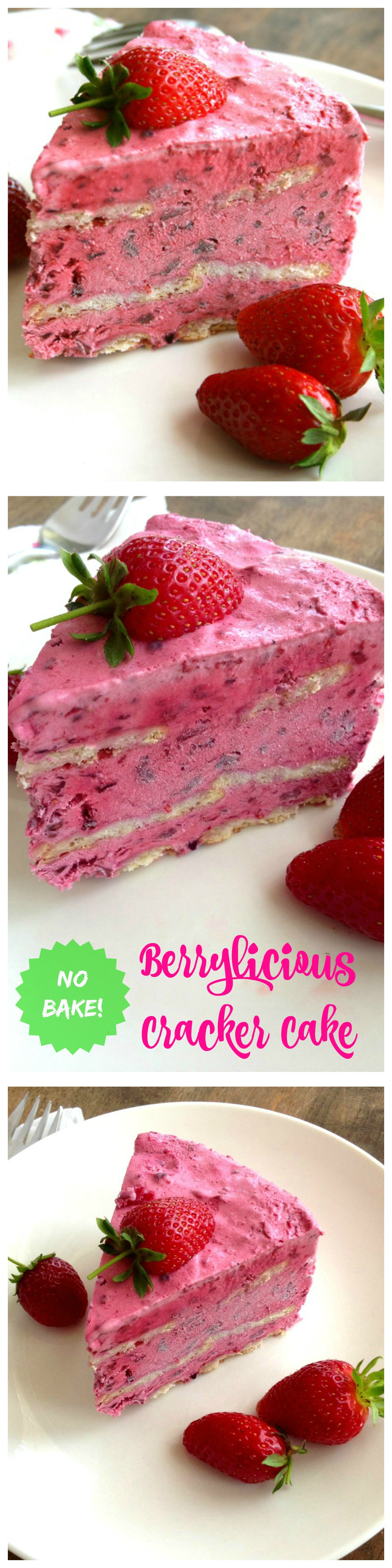 Frozen No-Bake Berrylicious Cracker Cake on ShockinglyDelicious.com