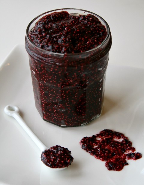 Raw Blueberry-Blackberry Chia Jam on Shockingly Delicious