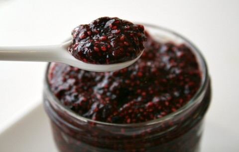 Raw Blueberry-Blackberry Chia Jam on Shockingly Delicious