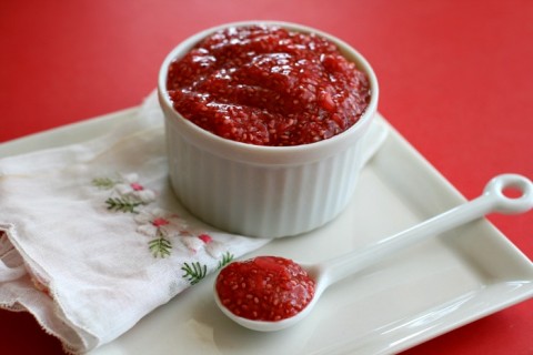 Raw Strawberry-Vanilla Chia Jam -- Shockingly Delicious