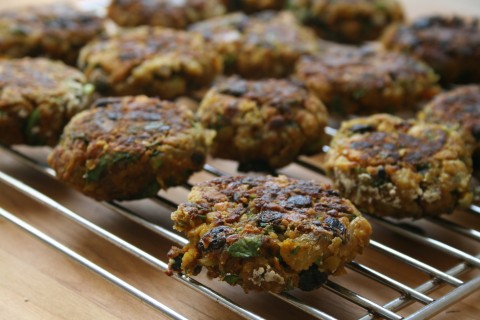 Vegetarian Chickpea Carrot Cilantro Curry Patty on Shockingly Delicious