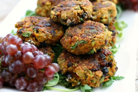 Vegetarian Chickpea Carrot Cilantro Curry Patty on Shockingly Delicious
