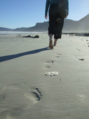 Walking on the beach