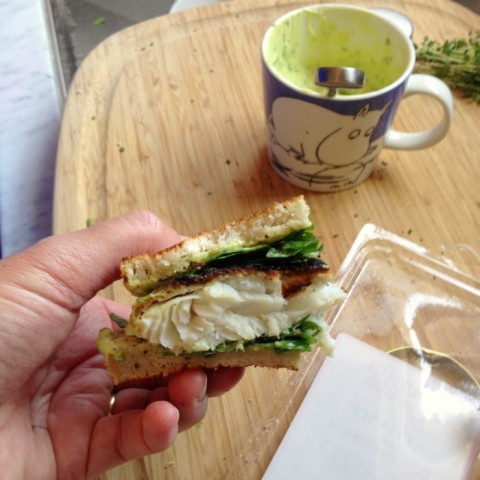 Fish Sandwich with Herbed Aioli on Shockingly Delicious