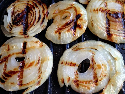 Grilled Onions on the George Foreman on Shockingly Delicious