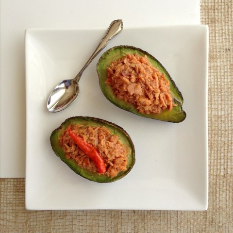 Thai Tuna Avocado Boats on Shockingly Delicious