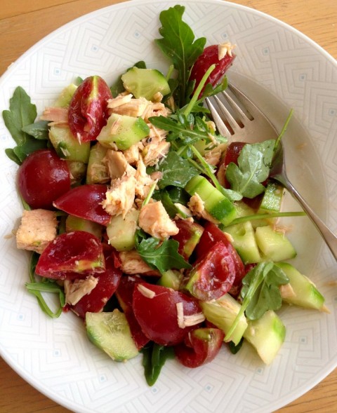 Tuna, Tomato, Cucumber Salad on Shockingly Delicious