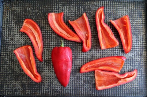 Roasted Peppers with Anchovies on Shockingly Delicious