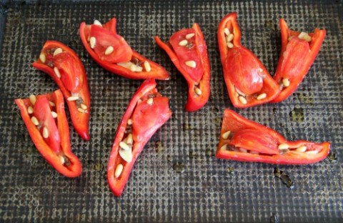 Roasted Peppers with Anchovies on Shockingly Delicious