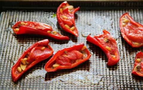 Roasted Peppers with Anchovies on Shockingly Delicious