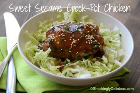 Sweet Sesame Crock-Pot Chicken on Shockingly Delicious