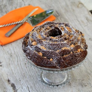 Banana Butterfinger Bundt Cake on Shockingly Delicious