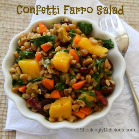 Confetti Farro Salad on Shockingly Delicious