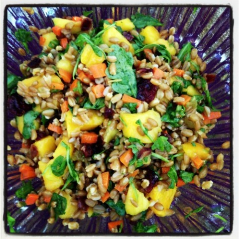 Confetti Farro Salad on Shockingly Delicious