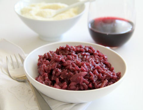 Jewel-red, deeply flavored and perfect with beef or roasted meats, Red Wine Risotto makes an elegant side dish for Christmas dinner or any holiday time meal.