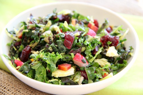 Vegan Christmas Kale Chopped Salad | www.ShockinglyDelicious.com