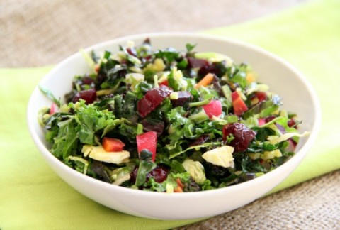 Vegan Christmas Kale Chopped Salad | www.ShockinglyDelicious.com