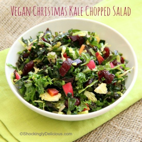 Vegan Christmas Kale Chopped Salad | www.ShockinglyDelicious.com